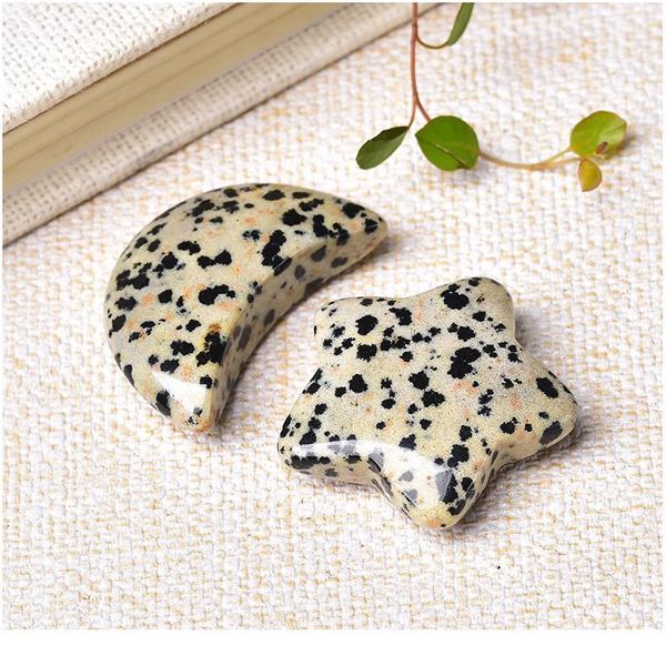 

1set natural quartz crystals star moon shaped stone ornaments healing gemstone home decoration lucky stones jewelry qylxgg, Black