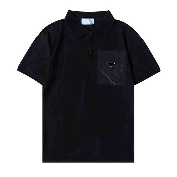 

2022 mens polos hemd marke klassische t-shirt mÃ¤nner designer tees stickerei kurzarm sommer revers streifen feste farbe brustbuchstabe fraue, White;black