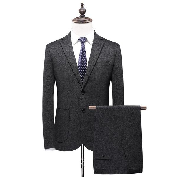 

men's suits & blazers luxury men wedding party 2-piece set for fall/winter woolsuit blazer coat and pants mens dress suit, White;black