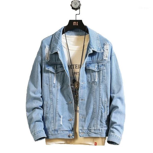 

2019 spring new denim jacket men's tide brand jacket denim1, Black