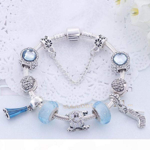 

silver k new 925 mixed style charm bracelets women vintga bracelet purple crystal beads diy fashion jewelry for christmas