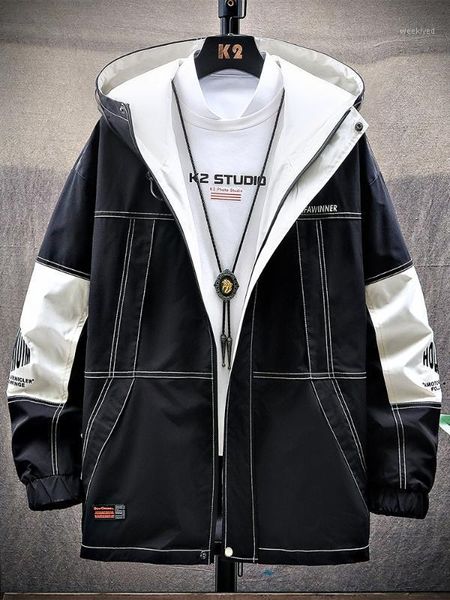 

japanese casual men jackets waterproof spring hooded coats men outerwear male hoodie clothing bomber jacket young design ee9jk1, Black;brown