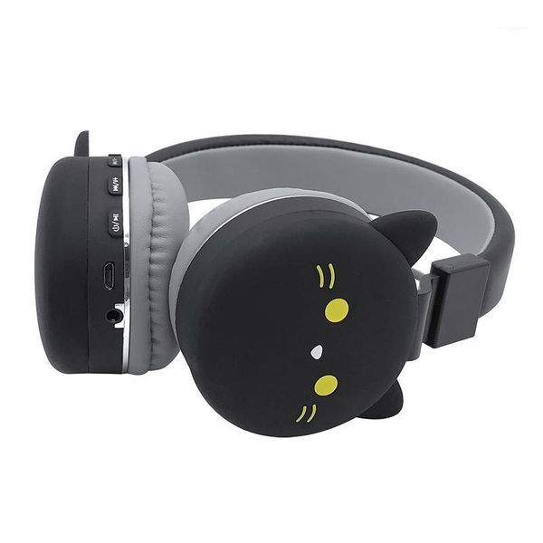 

cat ear wireless bluetooth headphones young people kids foldable headphone stereo headset 3.5mm plug with mic fm radio mp41