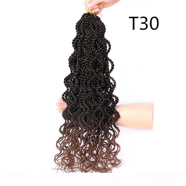 

lanzhi wavy senegalese synthetic twist hair crochet 18 inch 12 strands wavy curly crochet braids 60g pc senegalese twist hair, Black