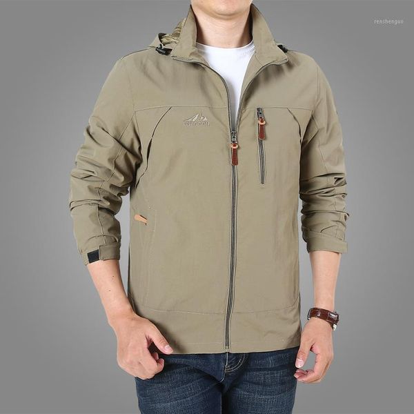 

men's jackets 2019 autumn new men's casual outdoors jacket spring travels thin windbreaker coat hooded jacket outerwear male 7xl1, Black;brown