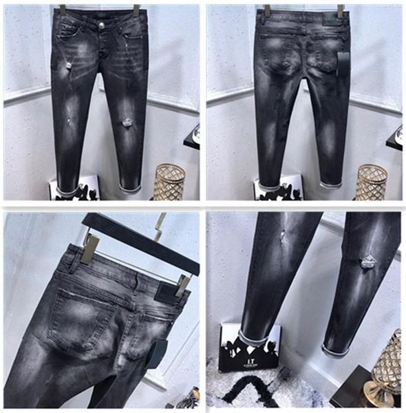 

mens designer jeans mens jeans distressed skinny ripped men jeans destroyed trousers luxury mens pants motorcycle hip hop men pants selling, Blue