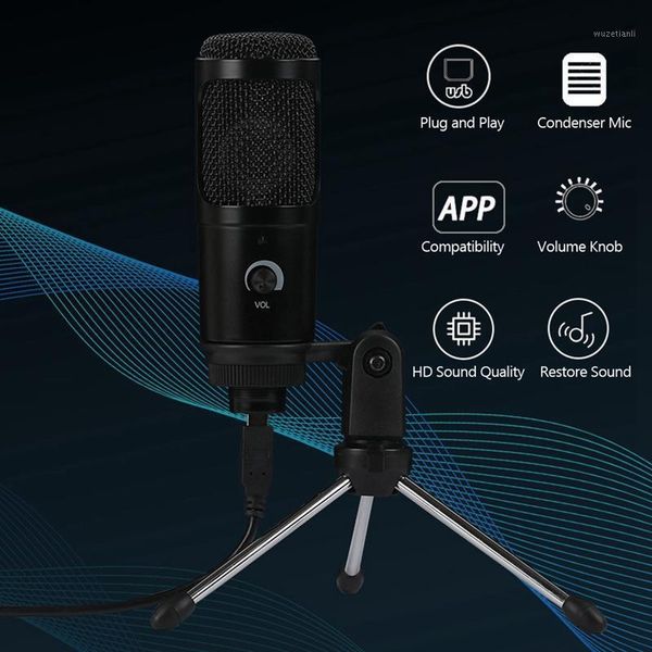 

condenser microphone usb microphone karaoke recording with clip tripod plug and play for lapdeskpc1