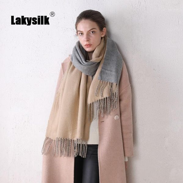 

scarves 2021 winter cashmere scarf women thick warm shawls wraps lady two side fashion tassels blanket foulard1, Blue;gray