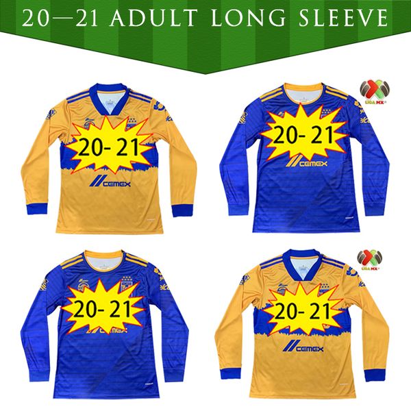 

2020 2021 tijuana laguna chivas tigres uanl cruz azul soccer jersey 20 21 atlas fc necaxa football long sleeve shirt size s-xxl, Black;yellow