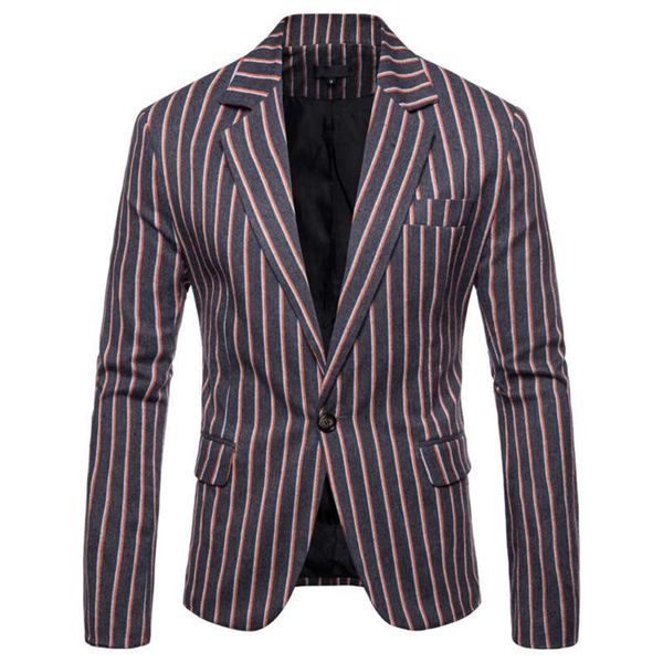 

business casual spring and autumn new men's one button stripe suit fashion, White;black