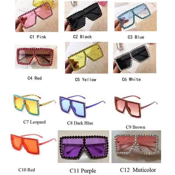

sunglasses oversized square crystal women wholesale bling rhinestone sun glasses for woman luxury shade uv 400, White;black