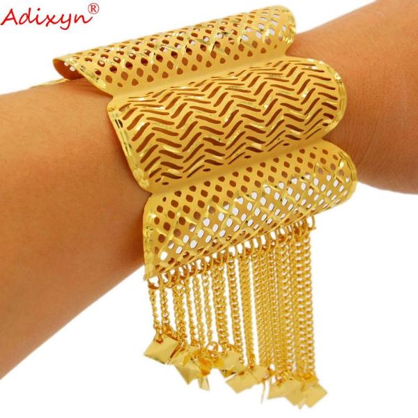 

adixyn tassles plus big size bangles for women gold color india jewelry dubai party wedding items n121110, Black