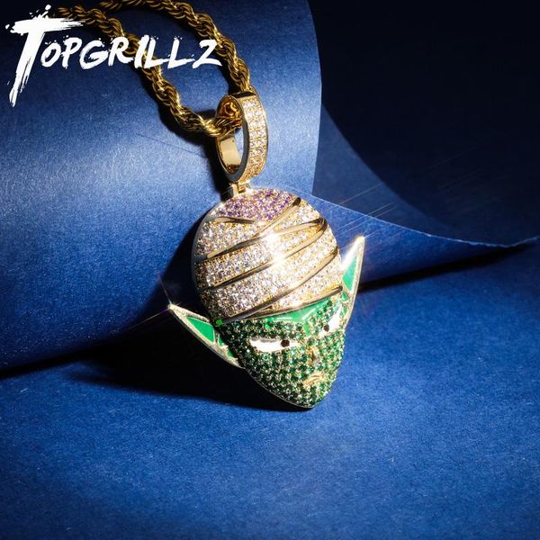 

pendant necklaces rillz piccolo necklace iced out cz hip hop gold silver color men women charms chain jewelry