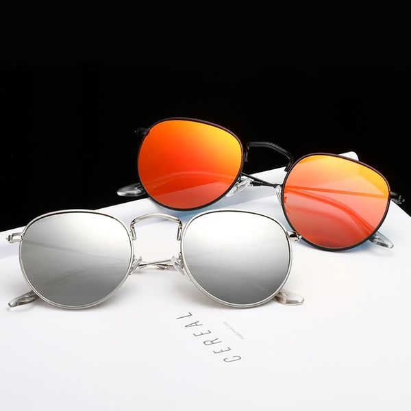 

2020 fashion round sun glasses brand designer alloy eyeglasses women's sunglasses vintage metal hinge glasses lady sun, White;black