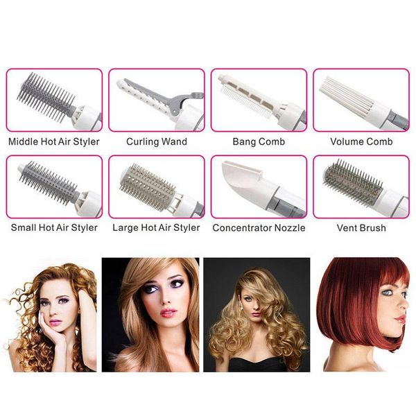 

8 in 1 professional blow hair dryer hair curler for l travel with brush comb powerful hairdryer with attachments hs12 s34 h wmtlfx