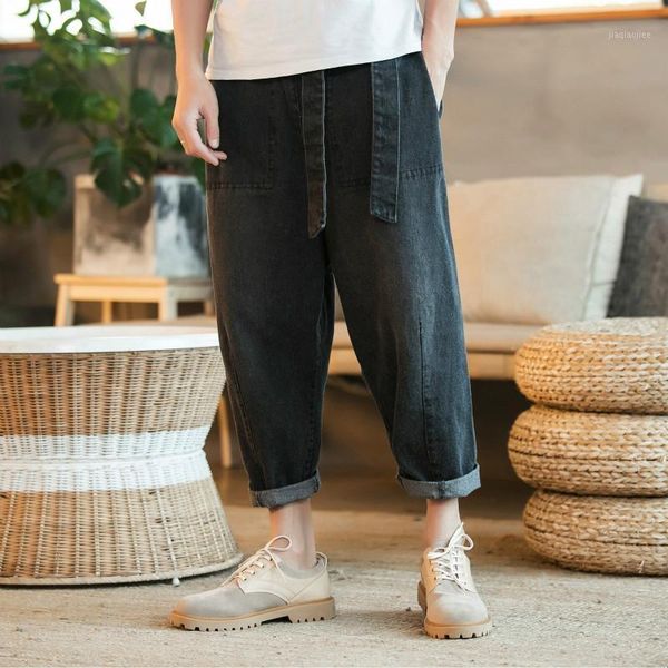 

2020 new man 5xl loose jeans mens casual vintage washed denims male summer1, Blue