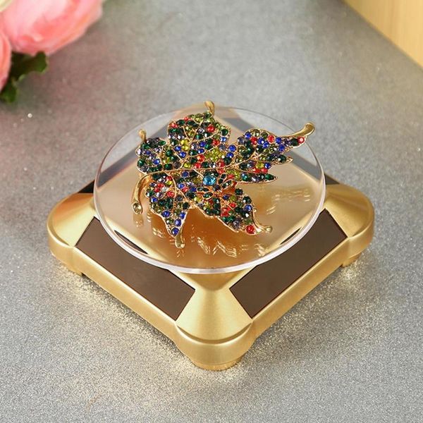 

360 turntable rotating jewelry showcase auto rotating turntable watch display stand solar stand display necklace bracelet holder, Pink;blue