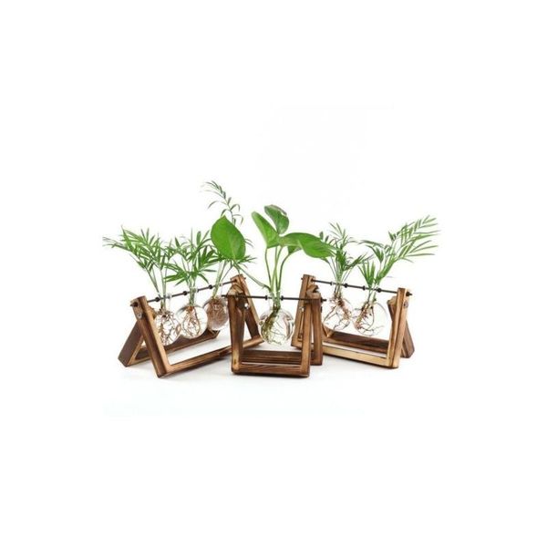 

творческий деревянный стенд стеклянный террариум контейнер гидропонический плантатор цветочный горшок настольный ваза diy домашний офис wedd