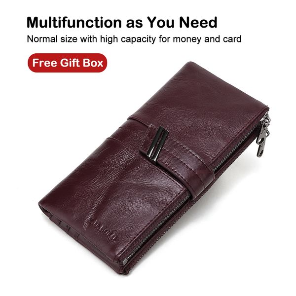 

x.d.bolo women's wallet genuine leather wallets female portomonee coin purse long clutch purses phone card holder carteras c1115, Red;black