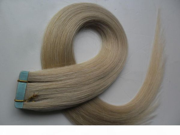 

tape in human hair extensions 40pcs double sided tape hair 100g straight remy on adhesive invisible pu weft extension 14 colors choose, Black