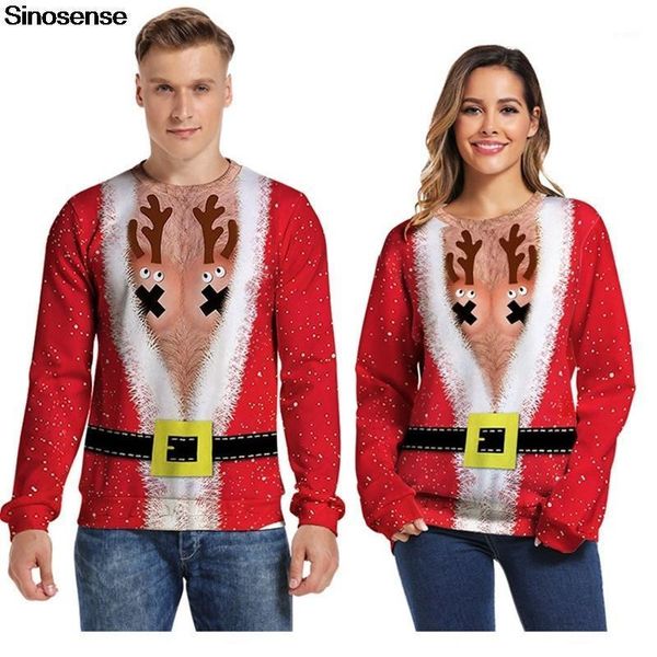 

3d novelty ugly christmas sweater men women holiday crewneck sweatshirt pullover autumn winter xmas christmas jumpers 3xl1, White;black