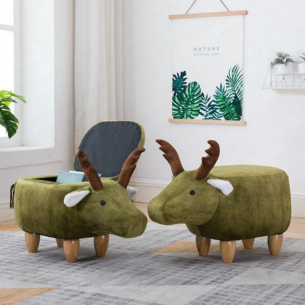 

rocking chairs change shoes solid wood deer animal stool storage low sofa bench test creative small1