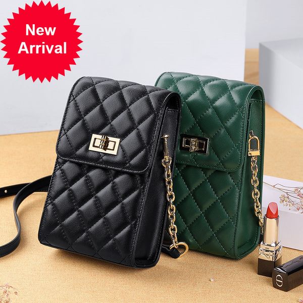

moda feminina sacos de ombro couro genuno das mulheres crossbody saco designer luxo lingge bolsas correntes pele carneiro, Red;black
