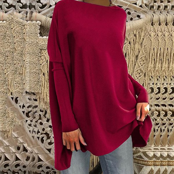 

casual loose t shirt women spring solid color pullovers ladies o neck full bating sleeve pocket femme long tee shirt, White