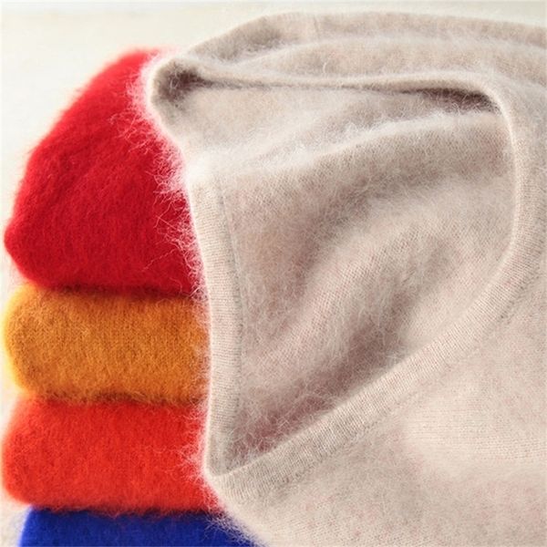 

super warm fluffy mink cashmere soft fur o-neck sweaters and pullovers for women autumn winter female brand jumper y200910, White;black