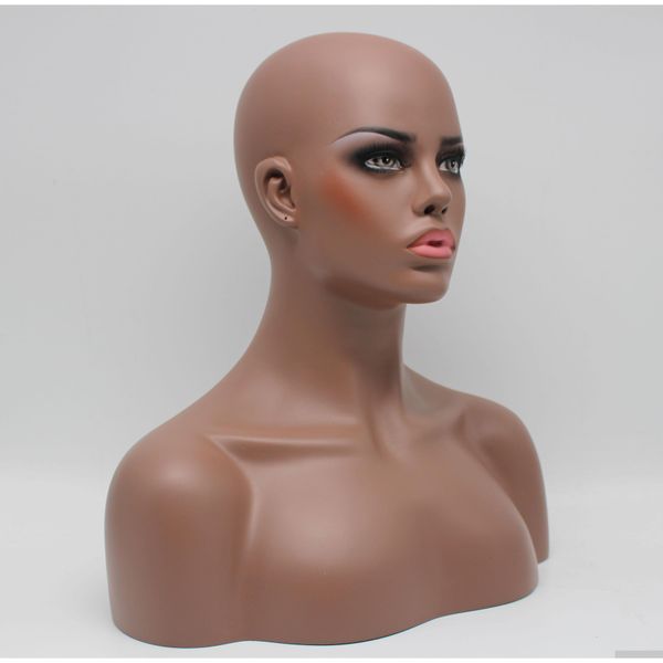 

one piece ems shipping fiberglass african american female black mannequin head bust for l sqcsjx bdehair, White