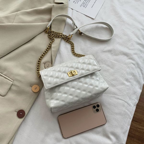 

2020 women fashion new shoulder bag fashion all-match chain messenger bag solid color soft leather women shoulder messenger bag c1223