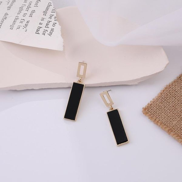 

stud south korea's elegant geometric irregular long tassel earrings, metallic stylish women's 2021 jewelry, Golden;silver