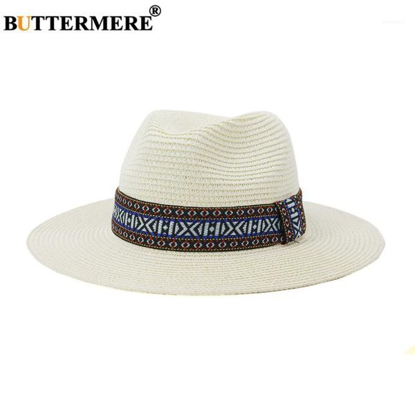 

wide brim hats buttermere white panama hat summer sun for women man beach straw men uv protection cap chapeau femme 2021 fedora1, Blue;gray