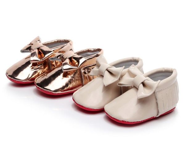 

patent pu leather tassel baby moccasins big bowknot red bottom first walkers for 0-24m boys/girls/toddlers/infants/babies