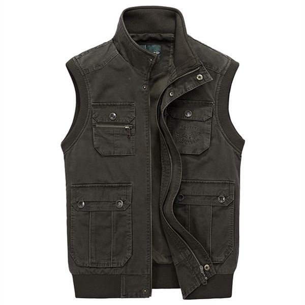 

2020 denim male cotton vests new -autumn casual military vest size big -4xl a2996 k1ar, Black;white