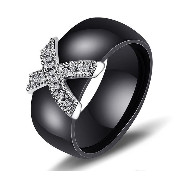 

6 men cross 10 rings for ring ceramic crystal big ceramic pink 11 12 women x blue rings jewelry mm x black size bbywf, Silver