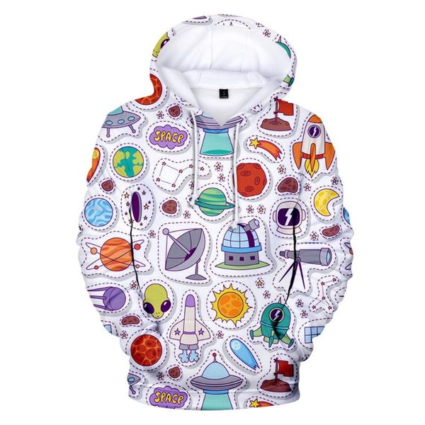 

new style 3d planet space hoodie sweatshirt hip-hop streetwear print oversized casual for men and women hip hop hooded full yh03, Black