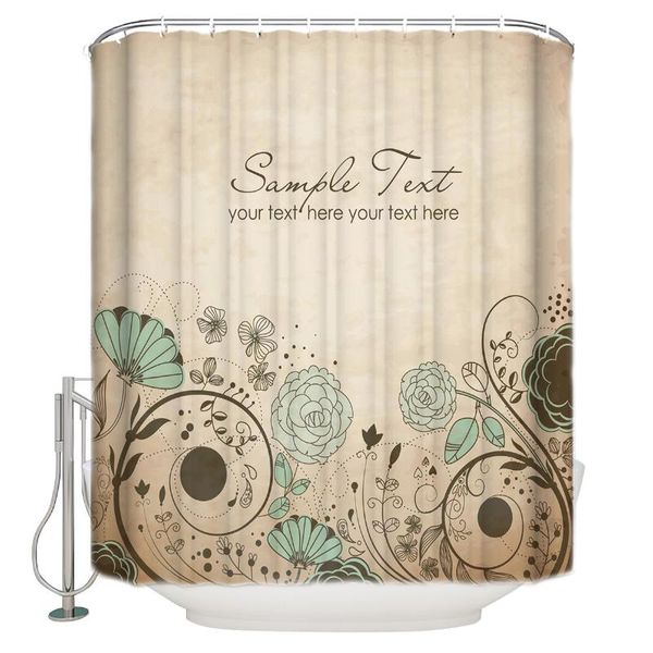 

shower curtain waterproof polyester fabric shower curtain flower petals retro