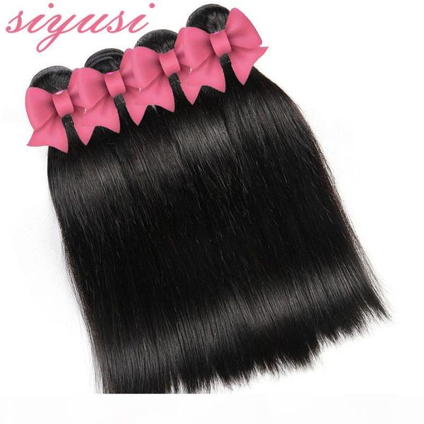 

brazilian hair bundles 100% unprocessed virgin human hair extensions brazilian straight hair 3 pcs lot natural color 8"-28, Black