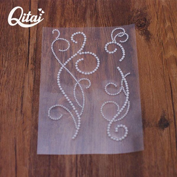 

qitai 6pcs/set white plastic pearl sticker party wedding decorations natural color family candy sticker wall stickers gem1025