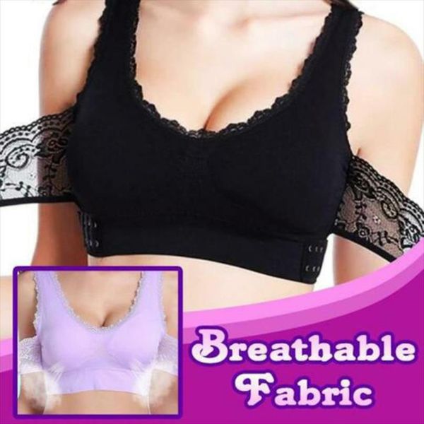 

women underwear lingerie comfy full bra lace bralette solid color front cross side buckle brassiere buckle push up dsa, White
