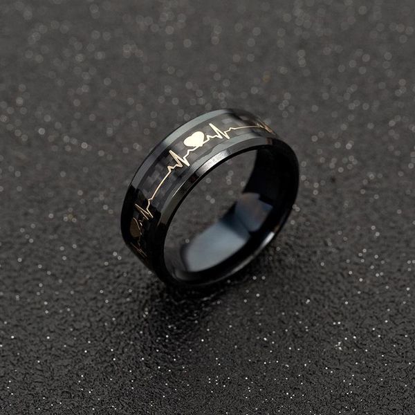 

electrocardiogram couple ring, titanium steel jewelry, jewelry & accessories,fashion jewelry rings, Slivery;golden