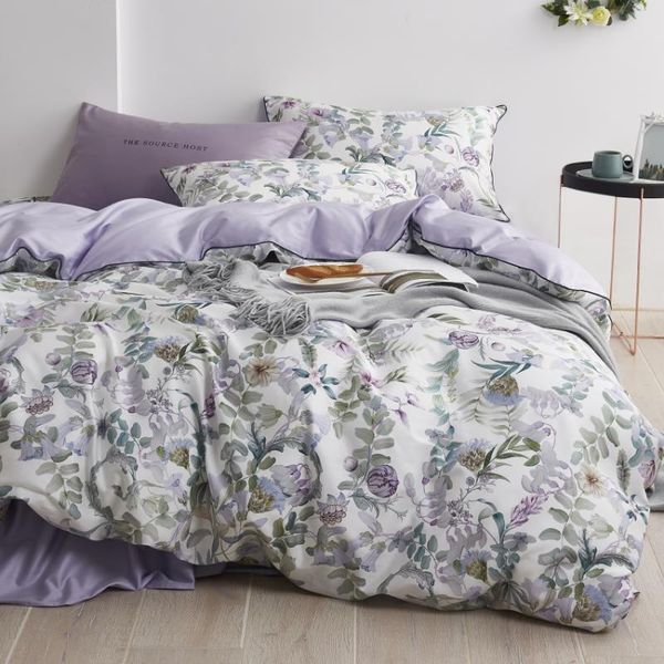 

bedding sets 100% egyptian cotton set satin pastoral princess bed linen duvet cover 4pcs sheet home textiles