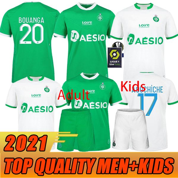 

20 21 maillot as saints-etienne 2020 soccer jerseys home away st etienne khazri beric boudebouz nordin kids hamouma football shirts, Black;yellow