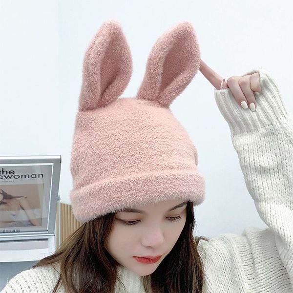 

женщины зимние вязаные шаповые шапки уши сплошной цвет открытый растягивающие лыжные лыжные черепашки кепки уха теплые фото реквизиты, Blue;gray