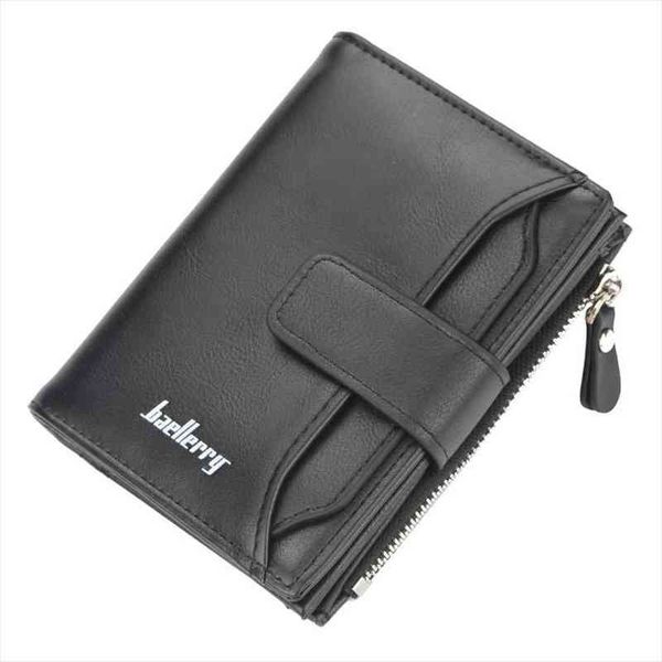

men wallets fashion short desigh zipper card holder men leather purse solid coin pocket male purse, Red;black