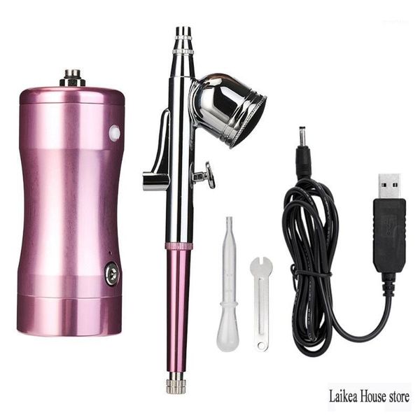 

dual action airbrush kit spray pump pen compressor portable air brush paint spray gun for nail art desgin tattoo cake painting1