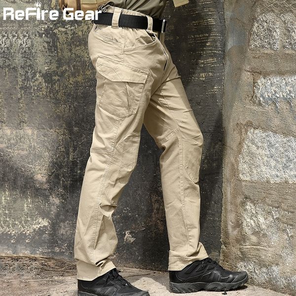 

refire gear swat combat military tactical pants men large multi pocket army cargo pants casual cotton security bodyguard trouser 201118, Black