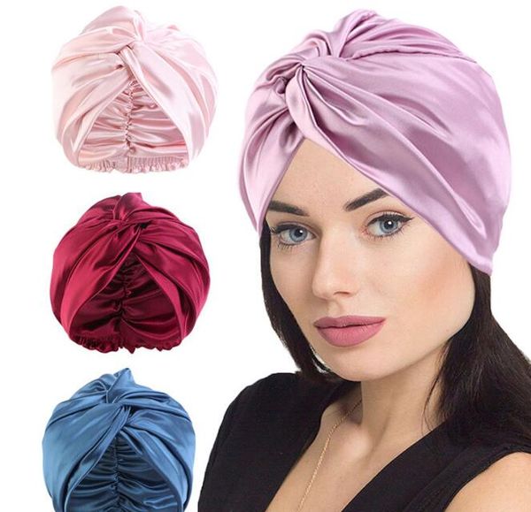 

women sleep shower cap bath towel hair dry quick elastic hair care bonnet head wrap hat gc822, Blue;gray