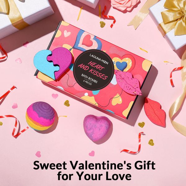 

lagunamoon 6pcs forms for orange rose grapefruit bubble bombs bath valentine gift box kits salts ball sets salt ball